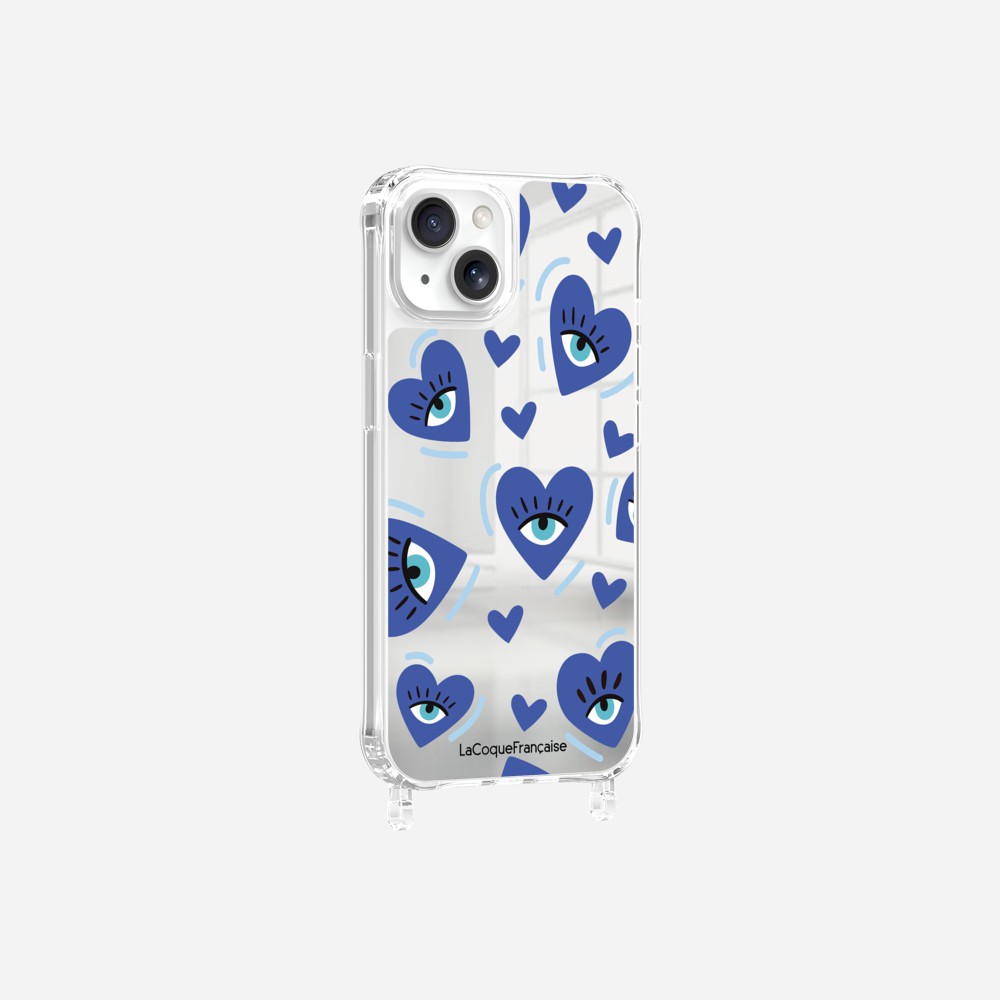 Coque Anneaux Miroir Imprimee Yeux D'amour Bleu