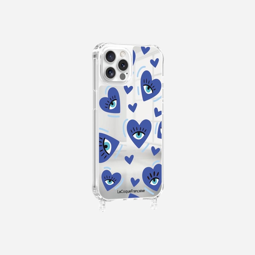 Coque Anneaux Miroir Imprimee Yeux D'amour Bleu