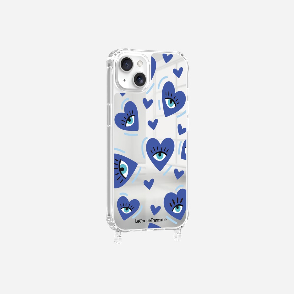 Coque Anneaux Miroir Imprimee Yeux D'amour Bleu