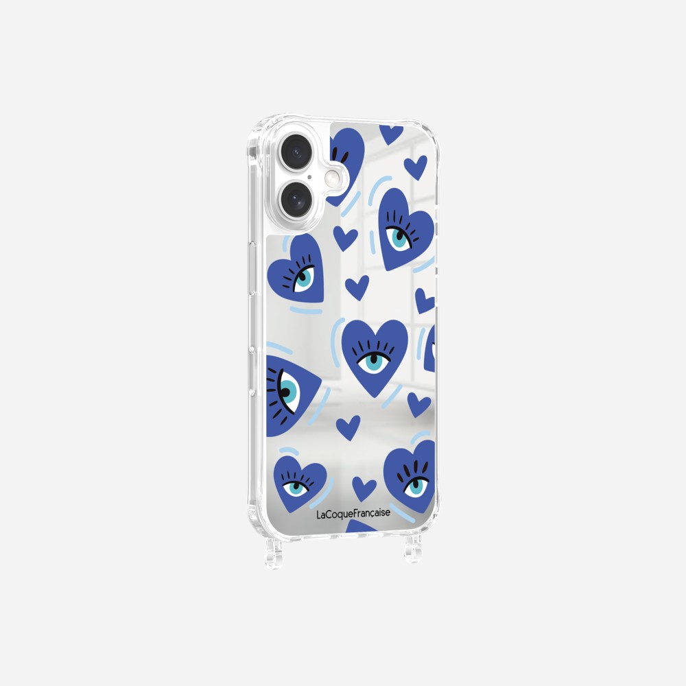 Coque Anneaux Miroir Imprimee Yeux D'amour Bleu