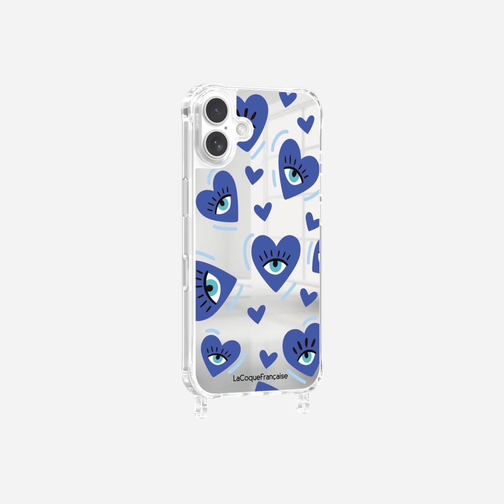 Coque Anneaux Miroir Imprimee Yeux D'amour Bleu