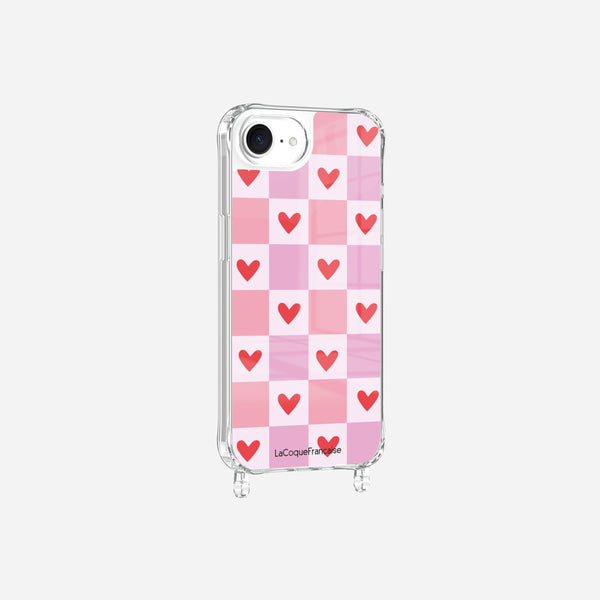 Coque Anneaux Imprimee Coeur Carreau