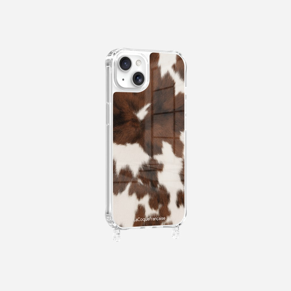 Coque Anneaux Imprimee Vache Marron