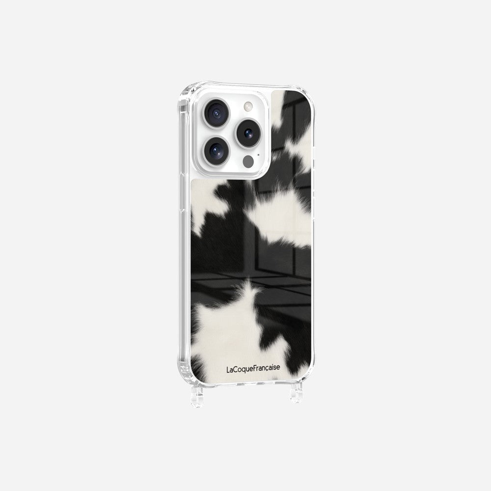 Coque Anneaux Imprimee Vache Noire