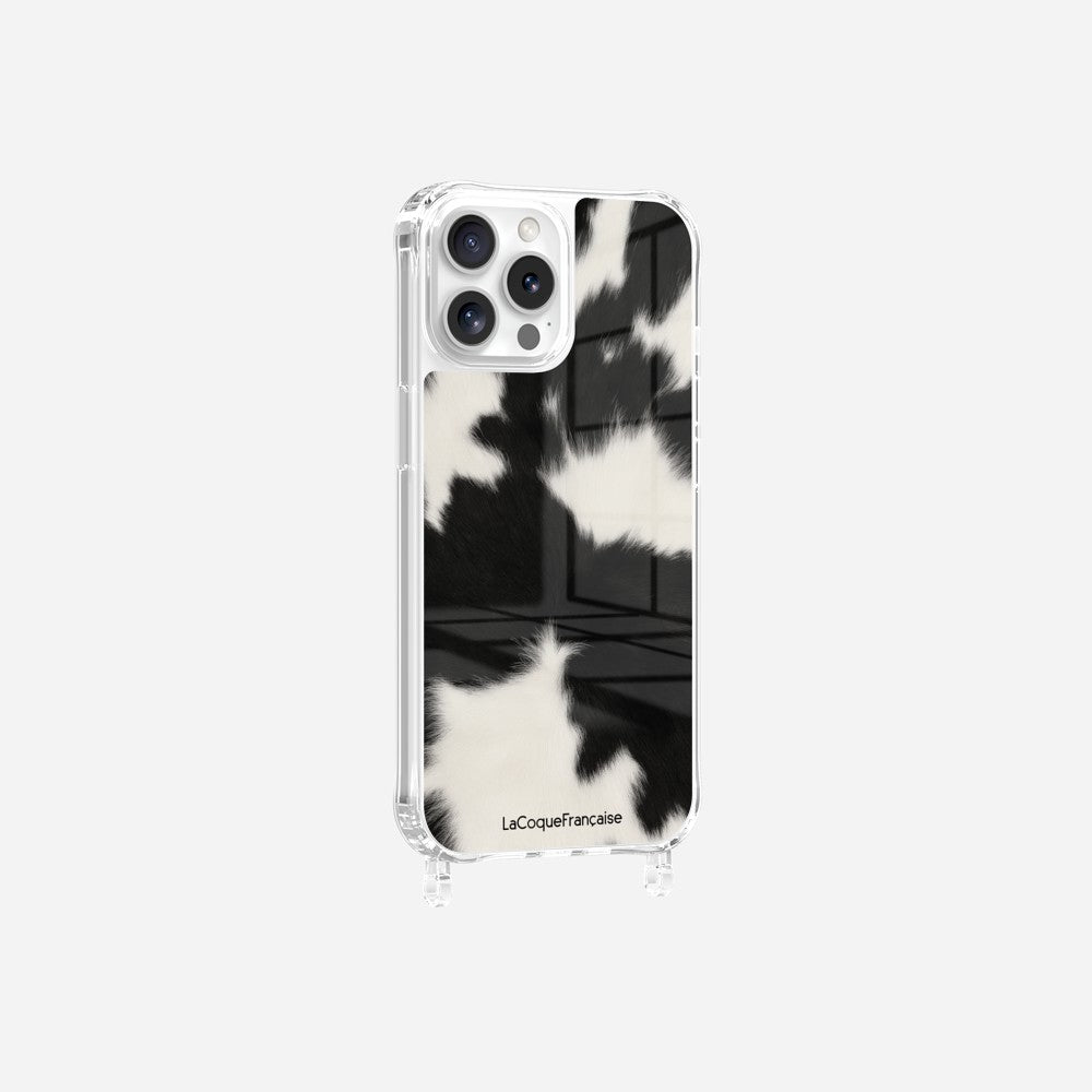 Coque Anneaux Imprimee Vache Noire