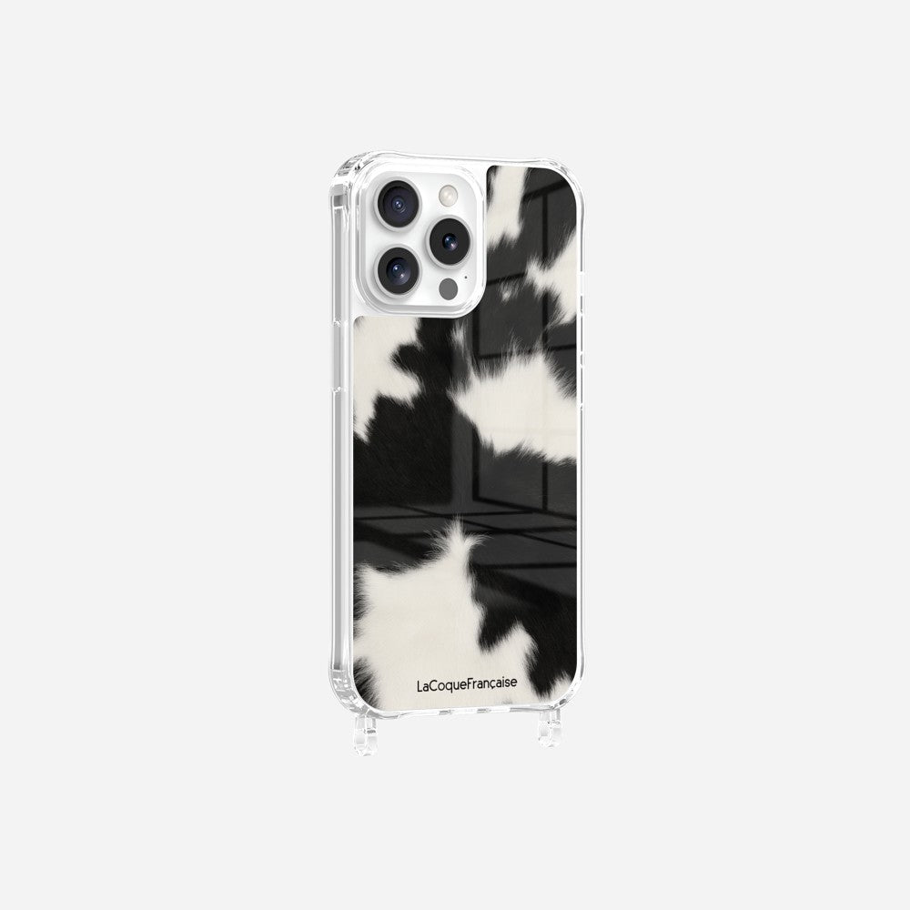 Coque Anneaux Imprimee Vache Noire