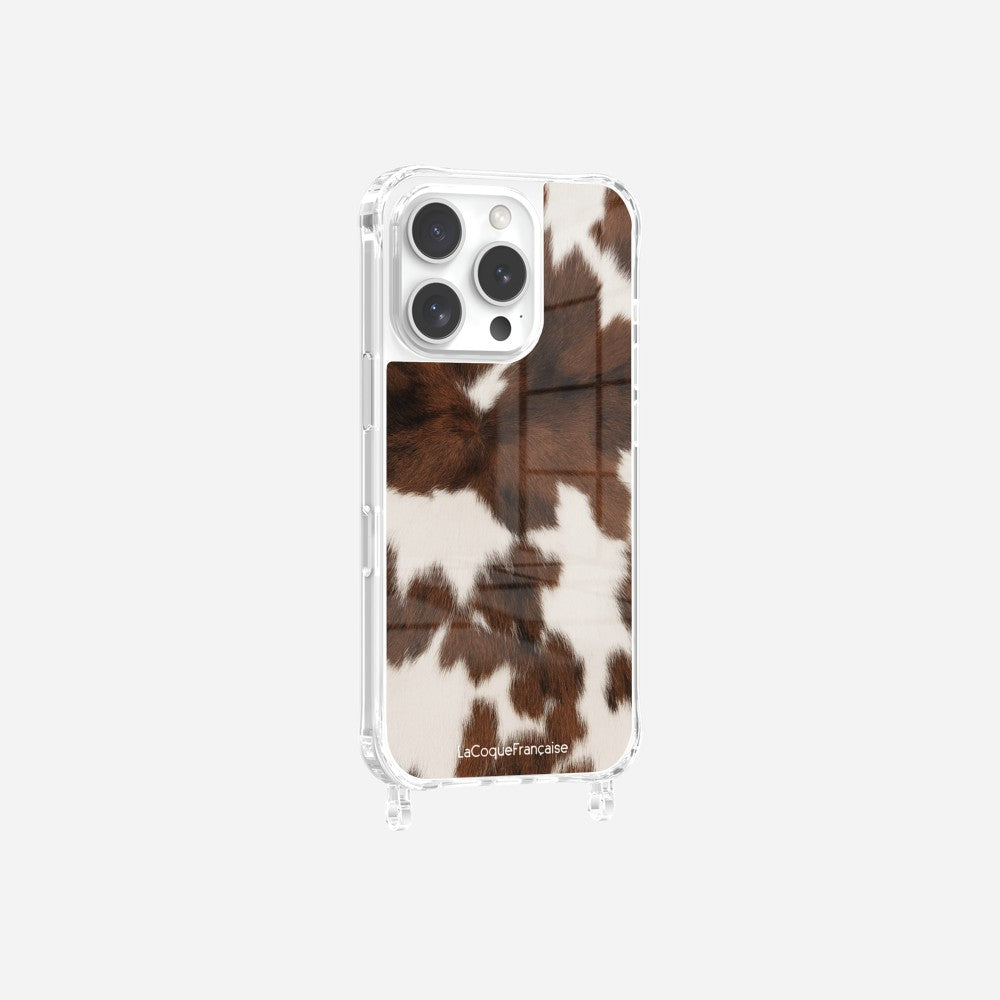 Coque Anneaux Imprimee Vache Marron