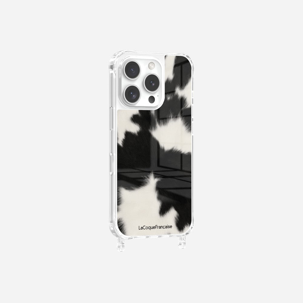 Coque Anneaux Imprimee Vache Noire
