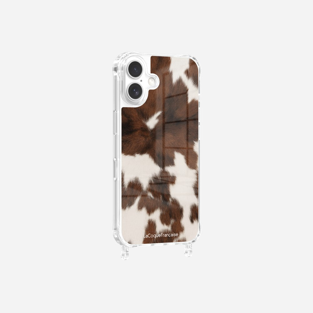 Coque Anneaux Imprimee Vache Marron