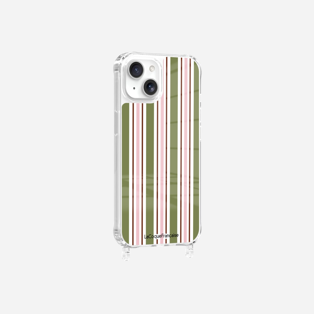 Coque Anneaux Imprimee Rayure Kaki