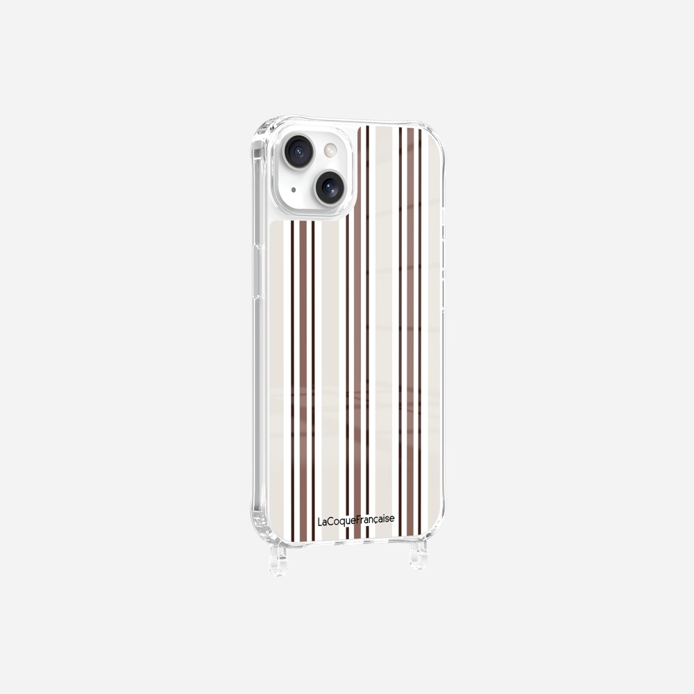 Coque Anneaux Imprimee Rayure Greige
