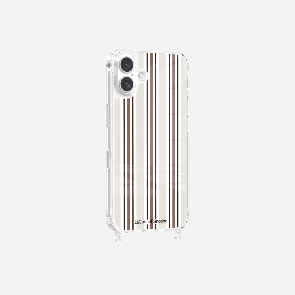 Coque Anneaux Imprimee Rayure Greige