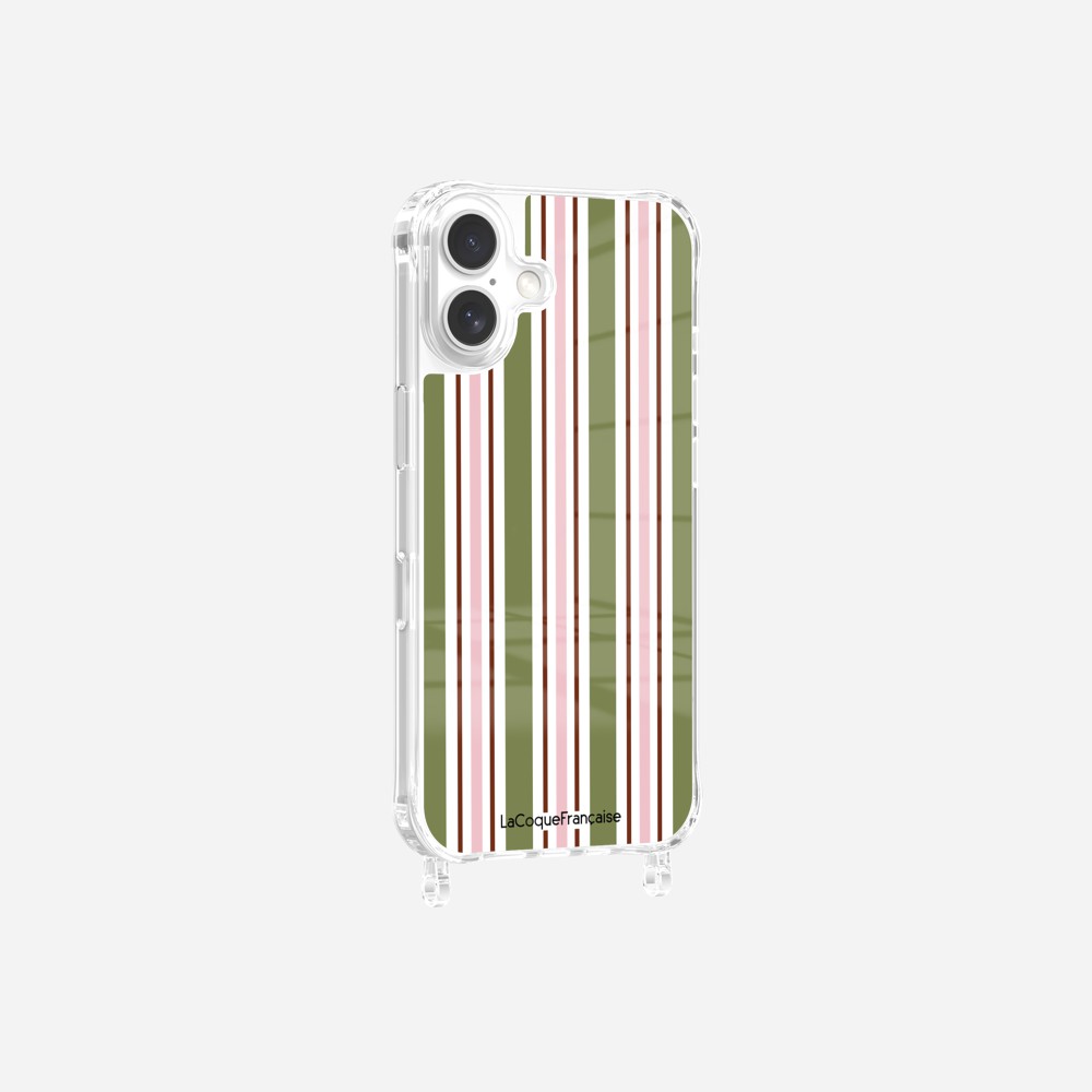 Coque Anneaux Imprimee Rayure Kaki