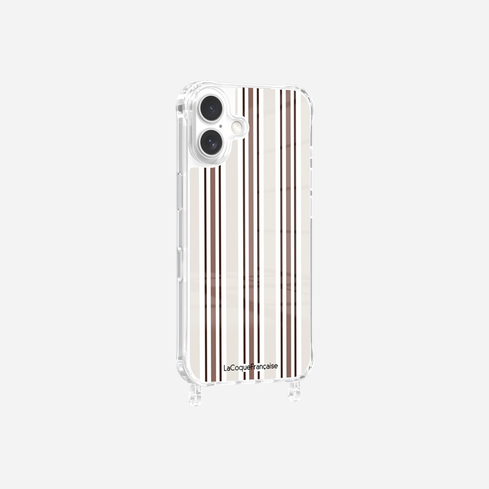 Coque Anneaux Imprimee Rayure Greige