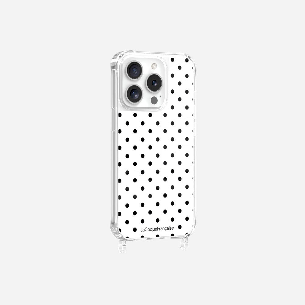 Coque Anneaux Imprimee Pois Noir