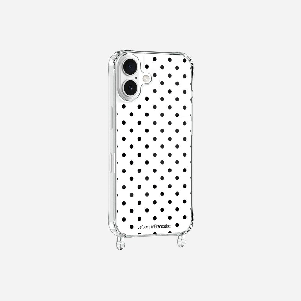 Coque Anneaux Imprimee Pois Noir