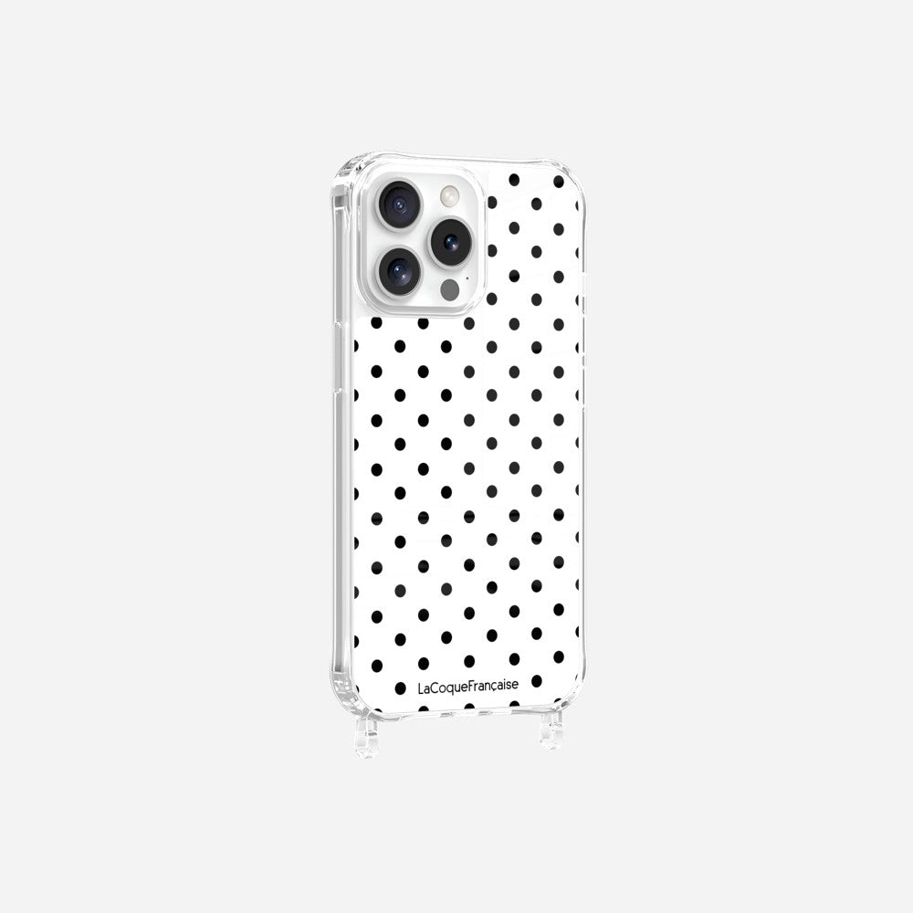 Coque Anneaux Imprimee Pois Noir