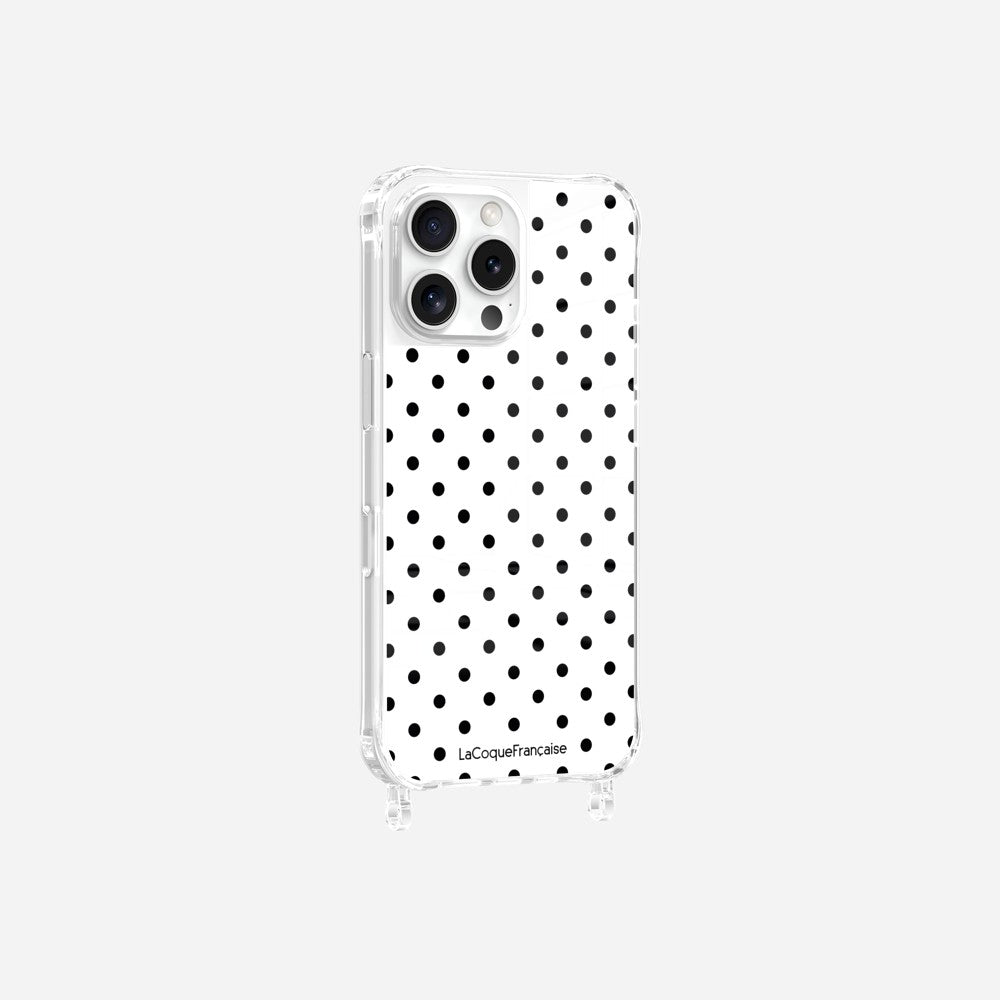 Coque Anneaux Imprimee Pois Noir