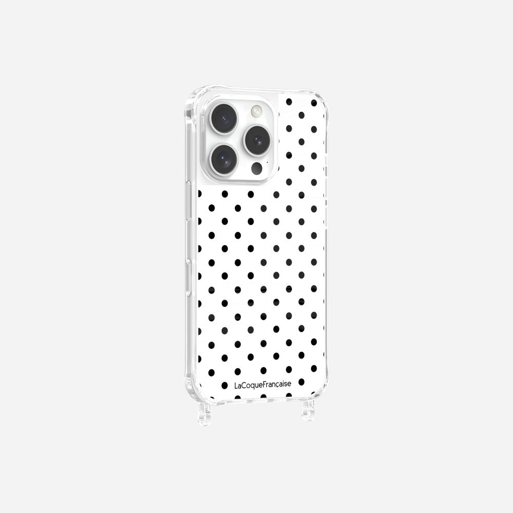 Coque Anneaux Imprimee Pois Noir
