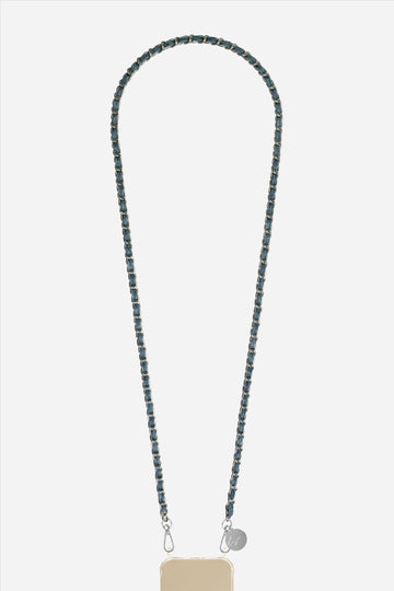 Chaine Longue Cali Bleu Dore 120 cm