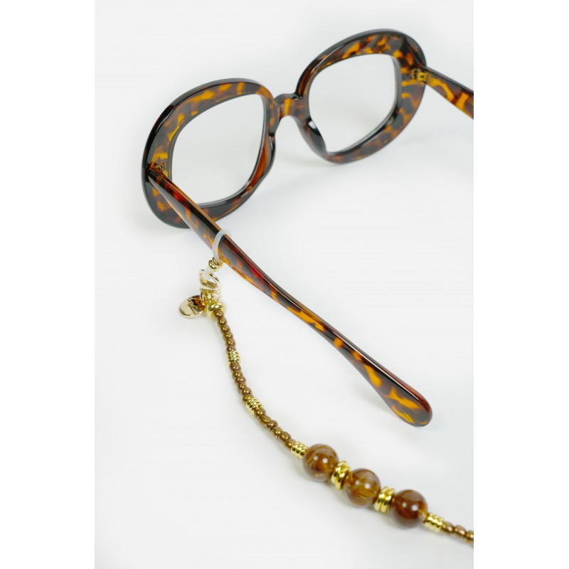 Bijoux Chaine De Lunettes Iris Bronze 72 cm