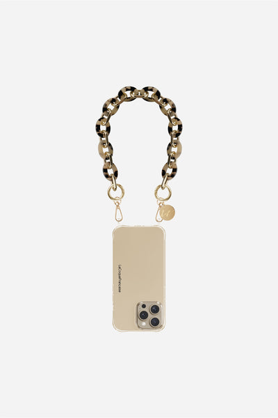 Cassy Short Chain Tortoiseshell Beige 40 cm