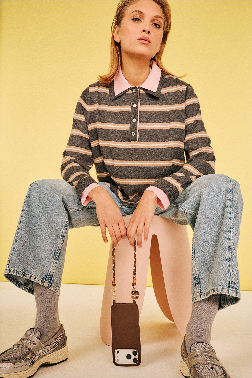 Chaine Courte Doha Marron 40 cm