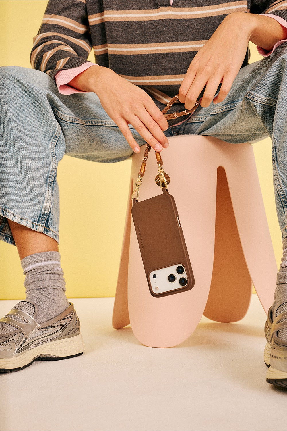 Chaine Courte Doha Marron 40 cm