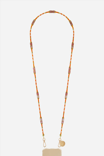 Chaine Longue Ornella Orange 120 cm