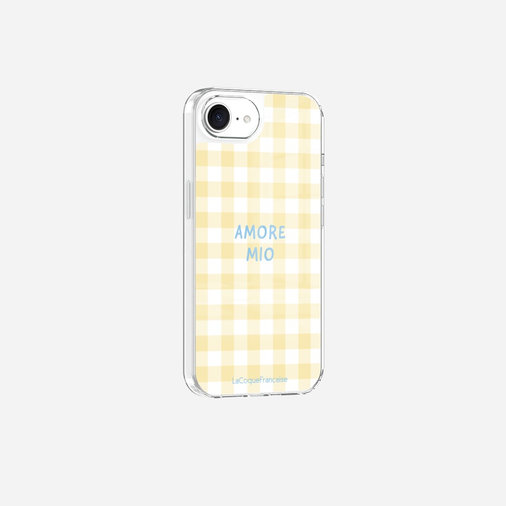 Coque Sans Anneaux Imprimee Amore Mio Vichy Jaune