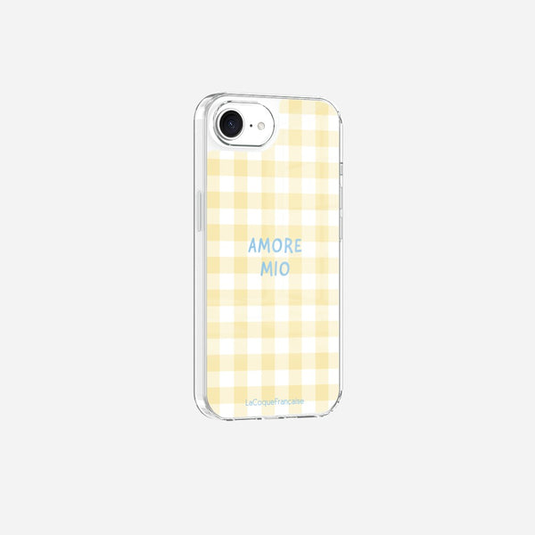 Coque Sans Anneaux Imprimee Amore Mio Vichy Jaune