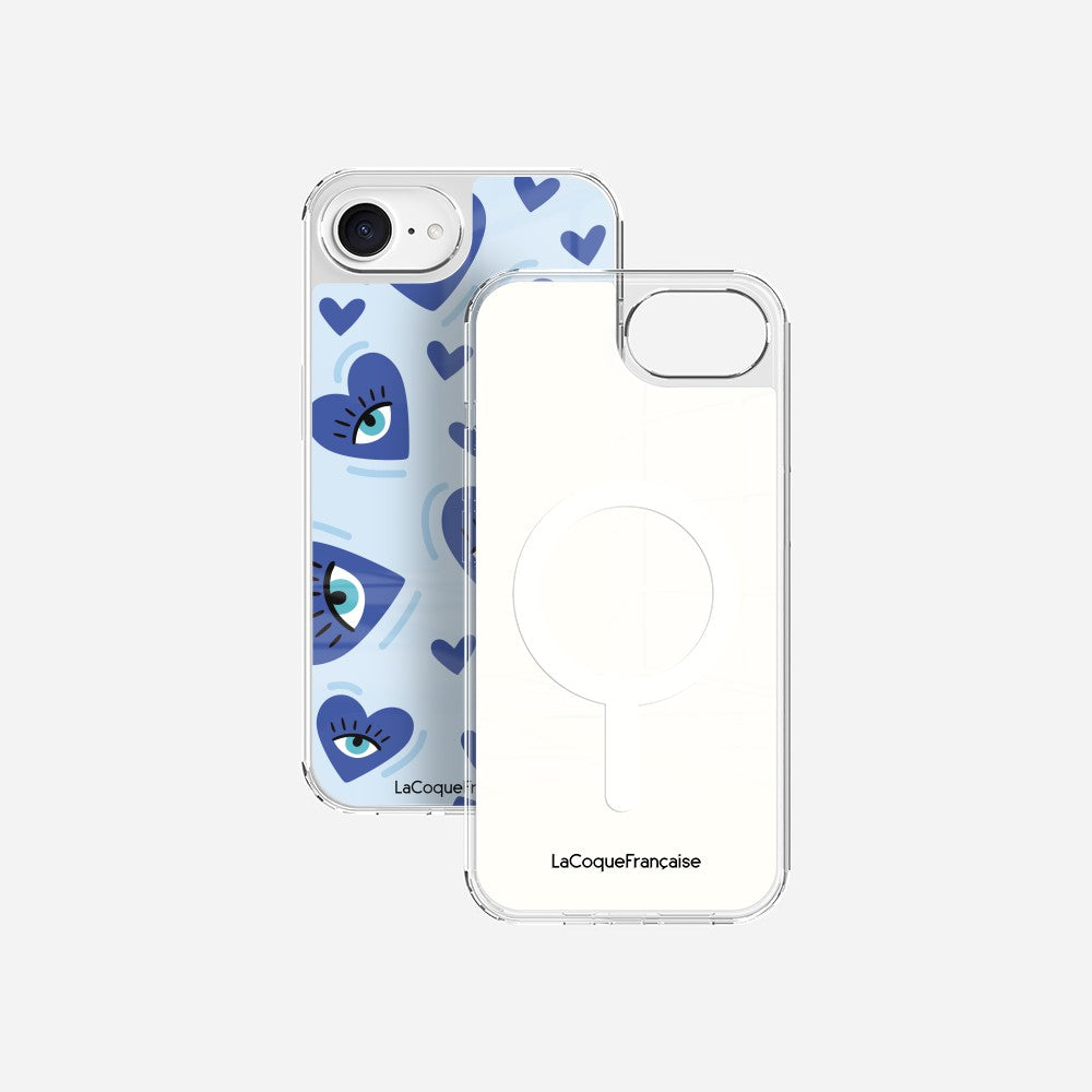 Coque Sans Anneaux Imprimee Yeux D'amour Bleu