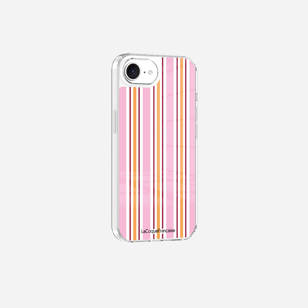 Coque Sans Anneaux Imprimee Rayure Rose