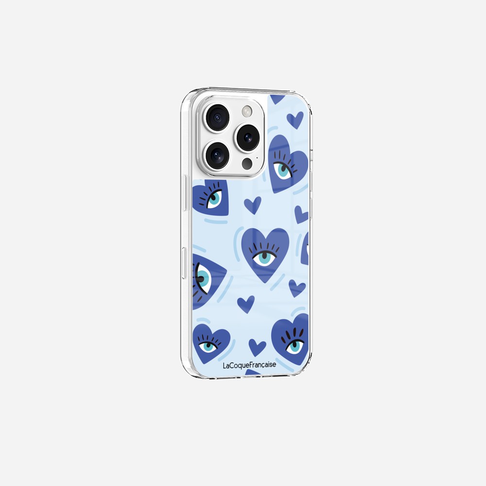 Coque Sans Anneaux Imprimee Yeux D'amour Bleu