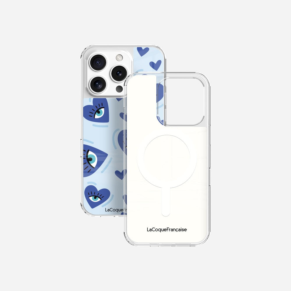 Coque Sans Anneaux Imprimee Yeux D'amour Bleu