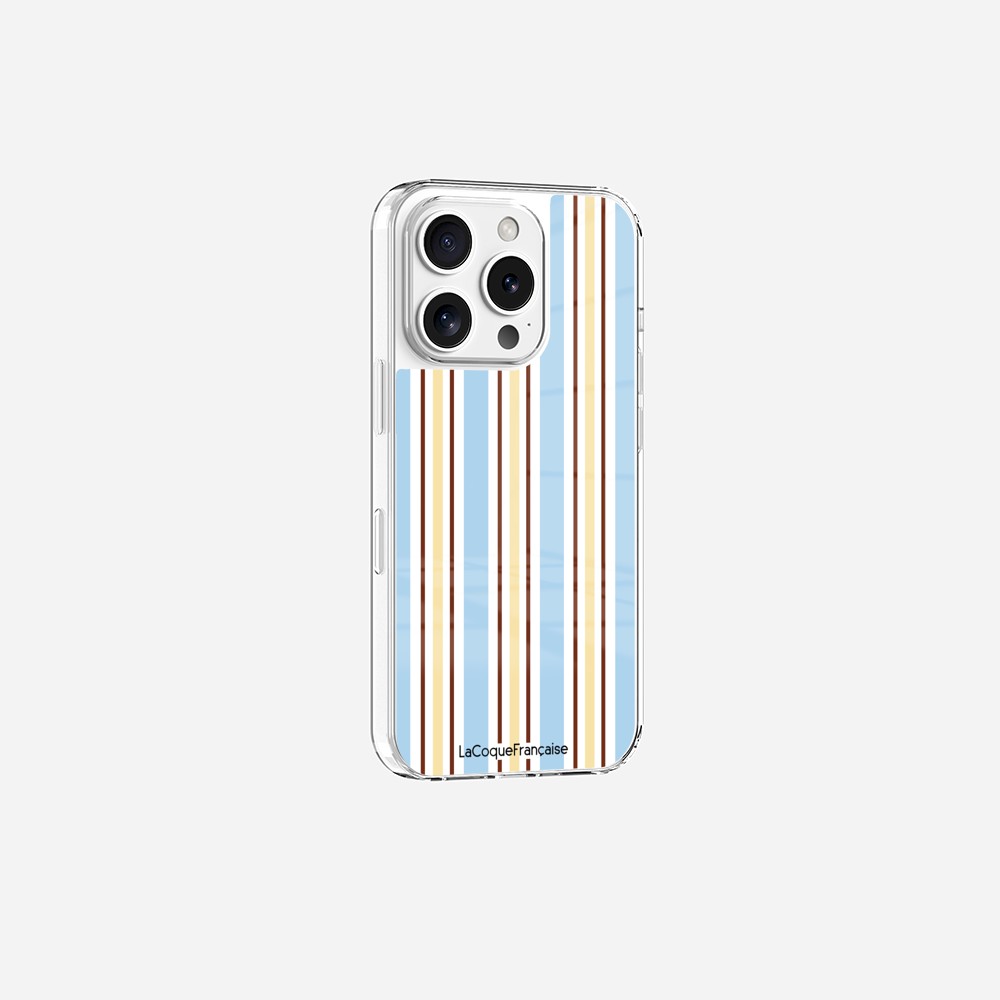 Coque Sans Anneaux Imprimee Rayure Bleue