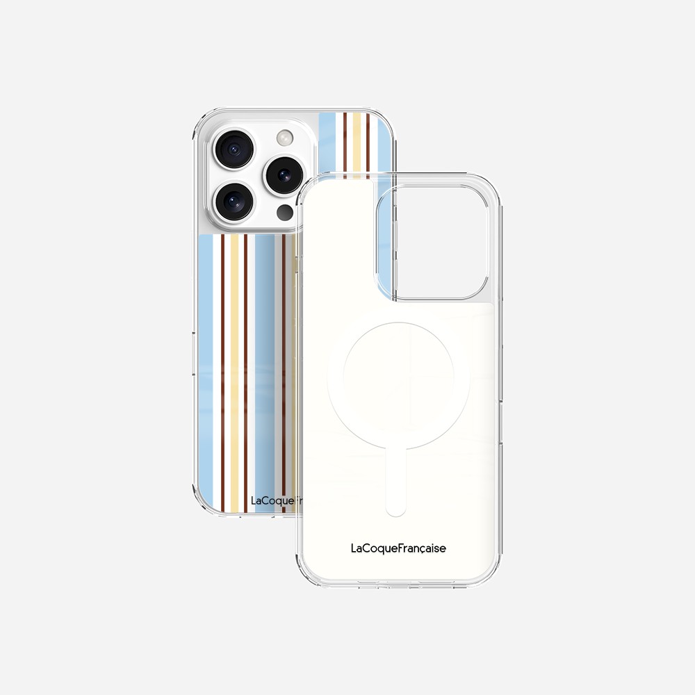 Coque Sans Anneaux Imprimee Rayure Bleue