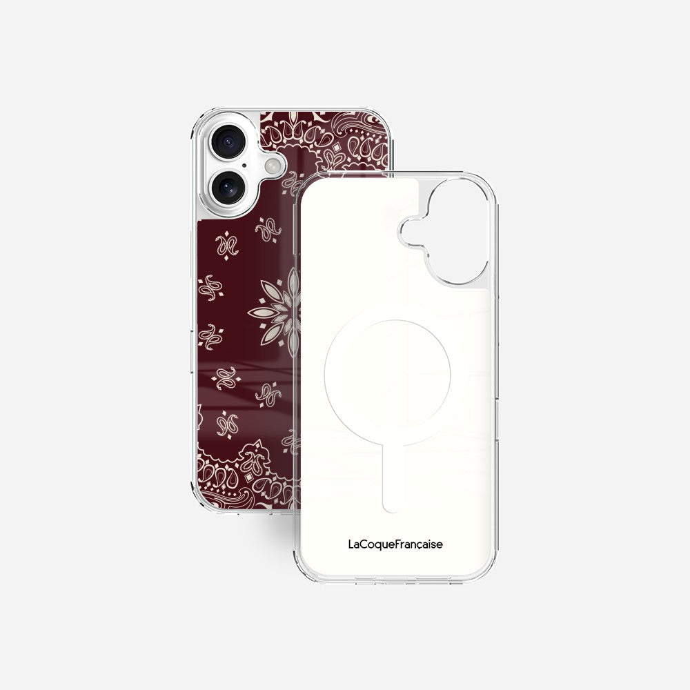 Coque Sans Anneaux Imprimee Bandana Bordeaux