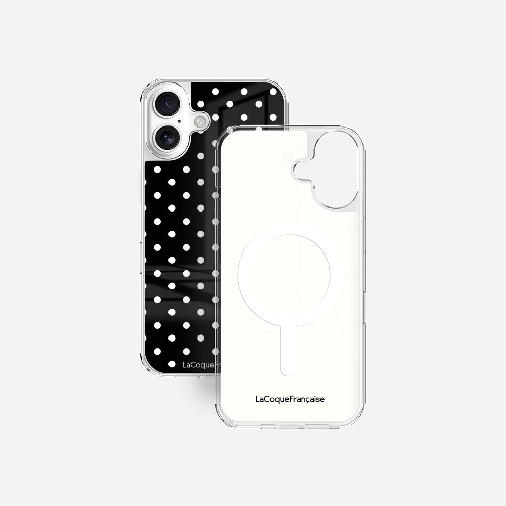 Coque Sans Anneaux Imprimee Pois Blanc