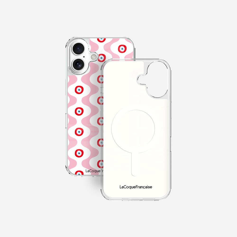 Coque Sans Anneaux Imprimee Vagues Rose