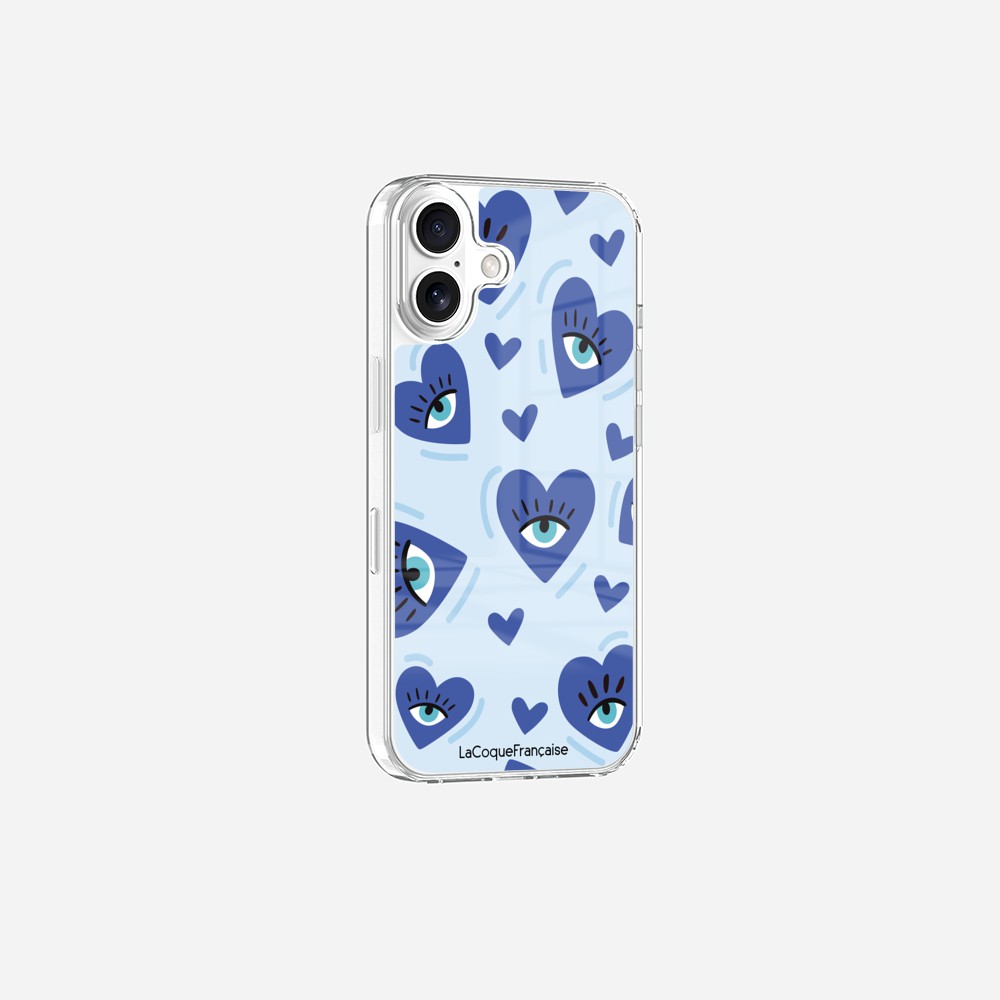 Coque Sans Anneaux Imprimee Yeux D'amour Bleu