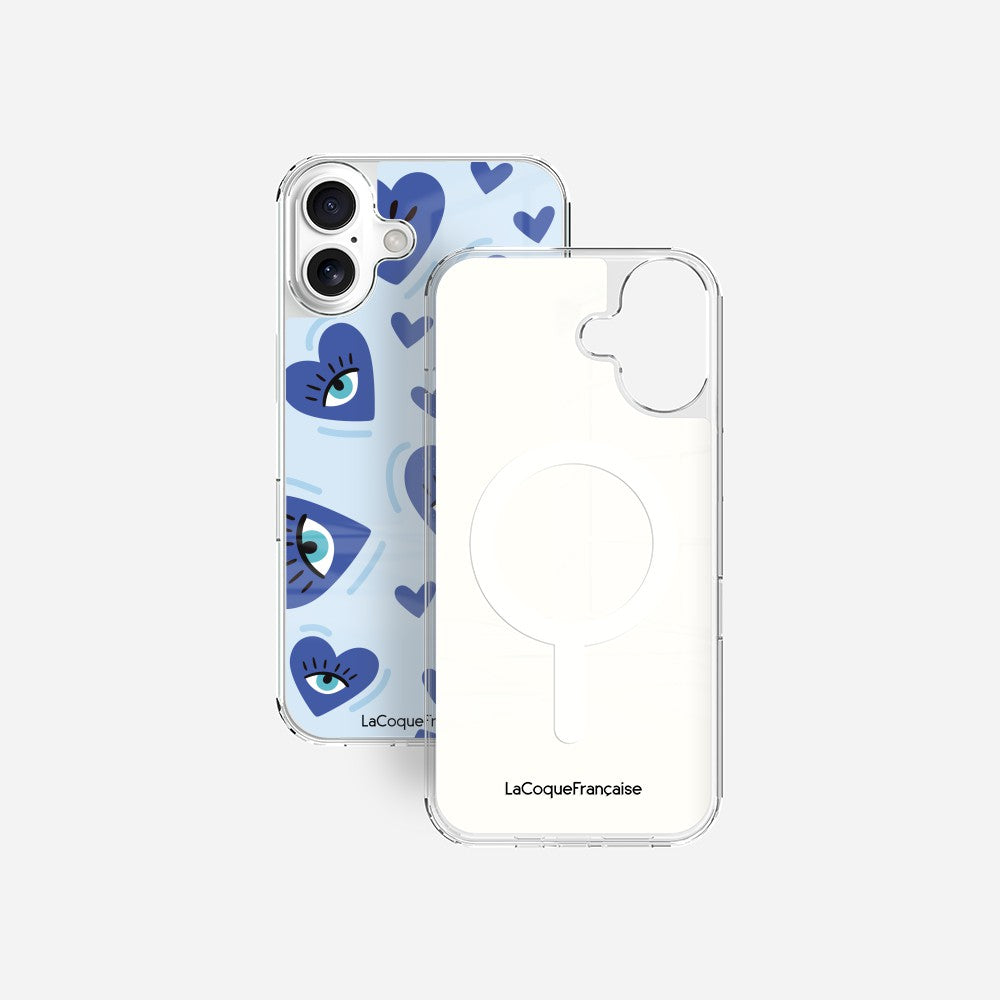 Coque Sans Anneaux Imprimee Yeux D'amour Bleu