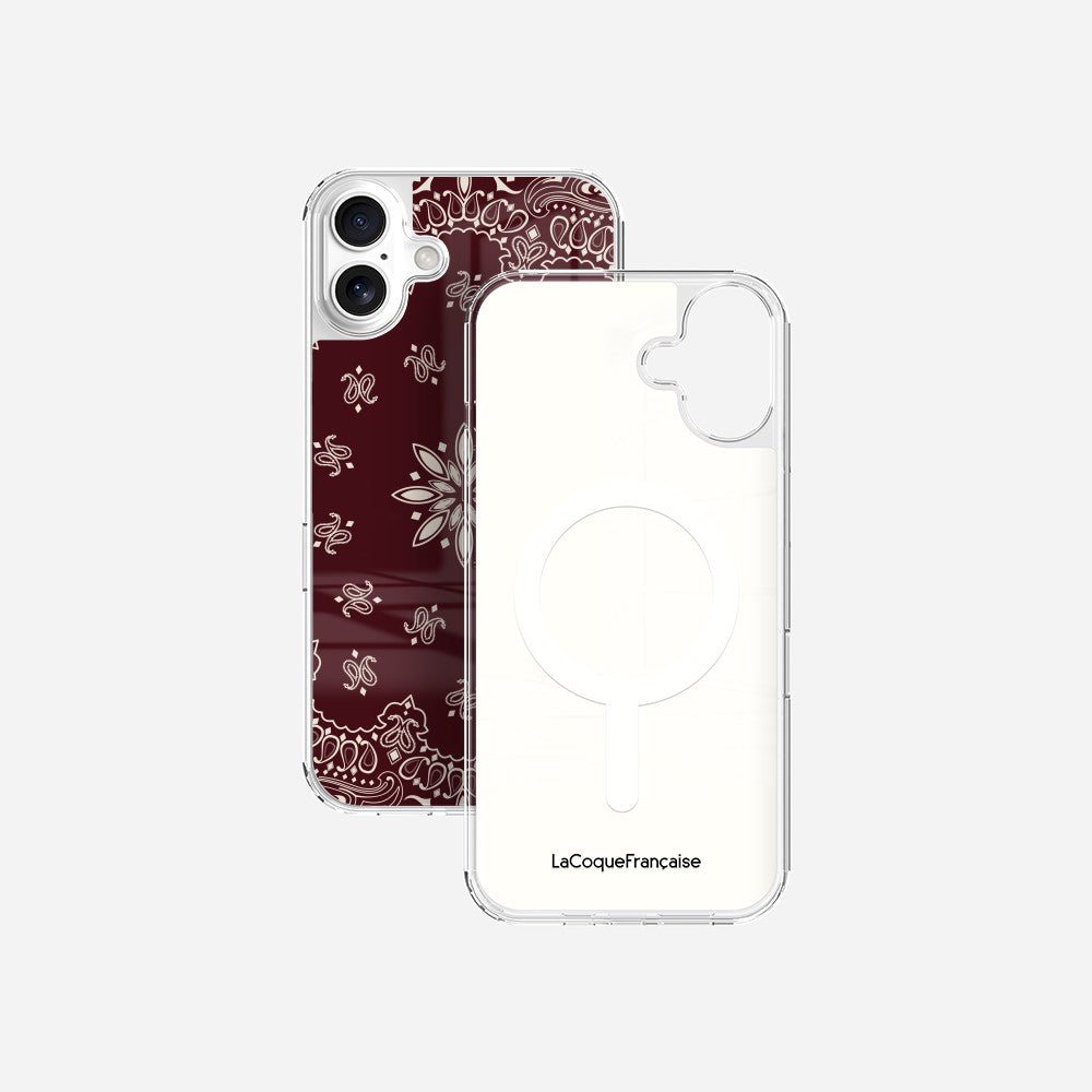 Coque Sans Anneaux Imprimee Bandana Bordeaux