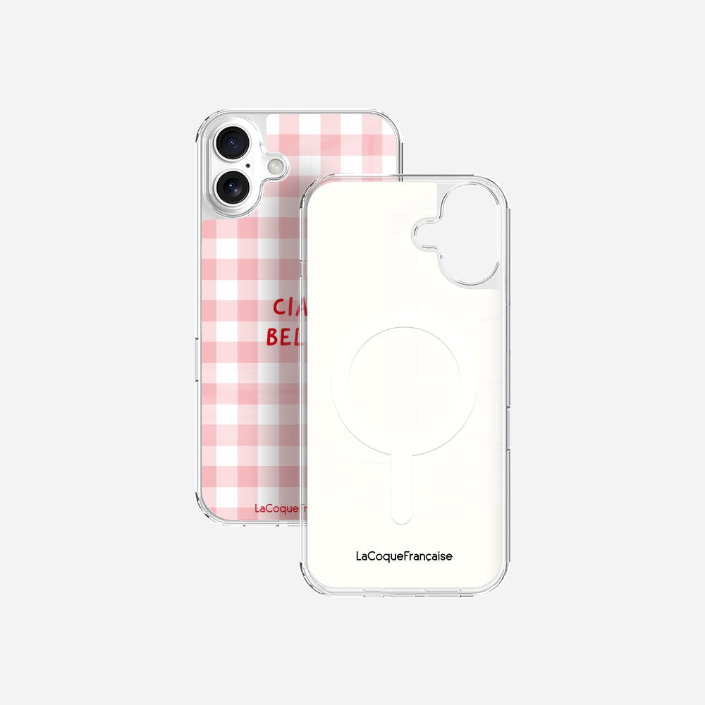 Coque Sans Anneaux Imprimee Ciao Bella Vichy Rose
