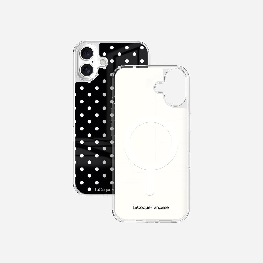 Coque Sans Anneaux Imprimee Pois Blanc