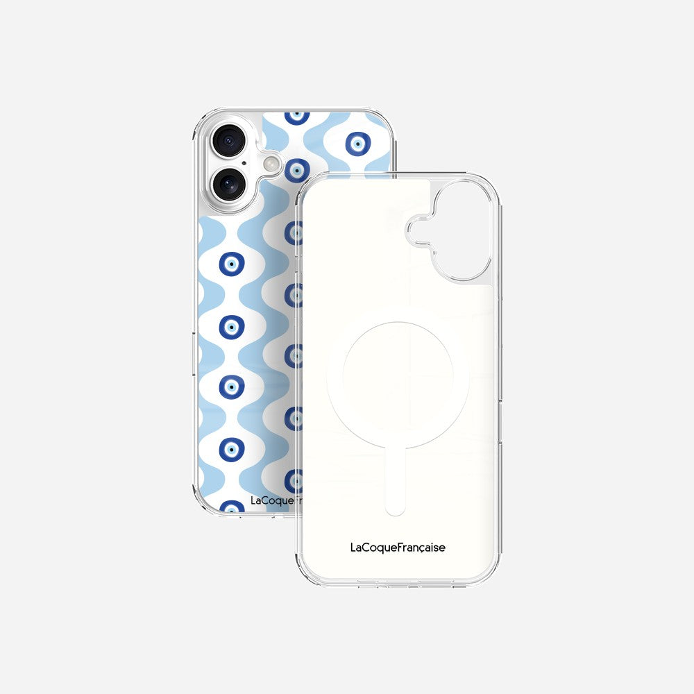Coque Sans Anneaux Imprimee Vagues Bleu