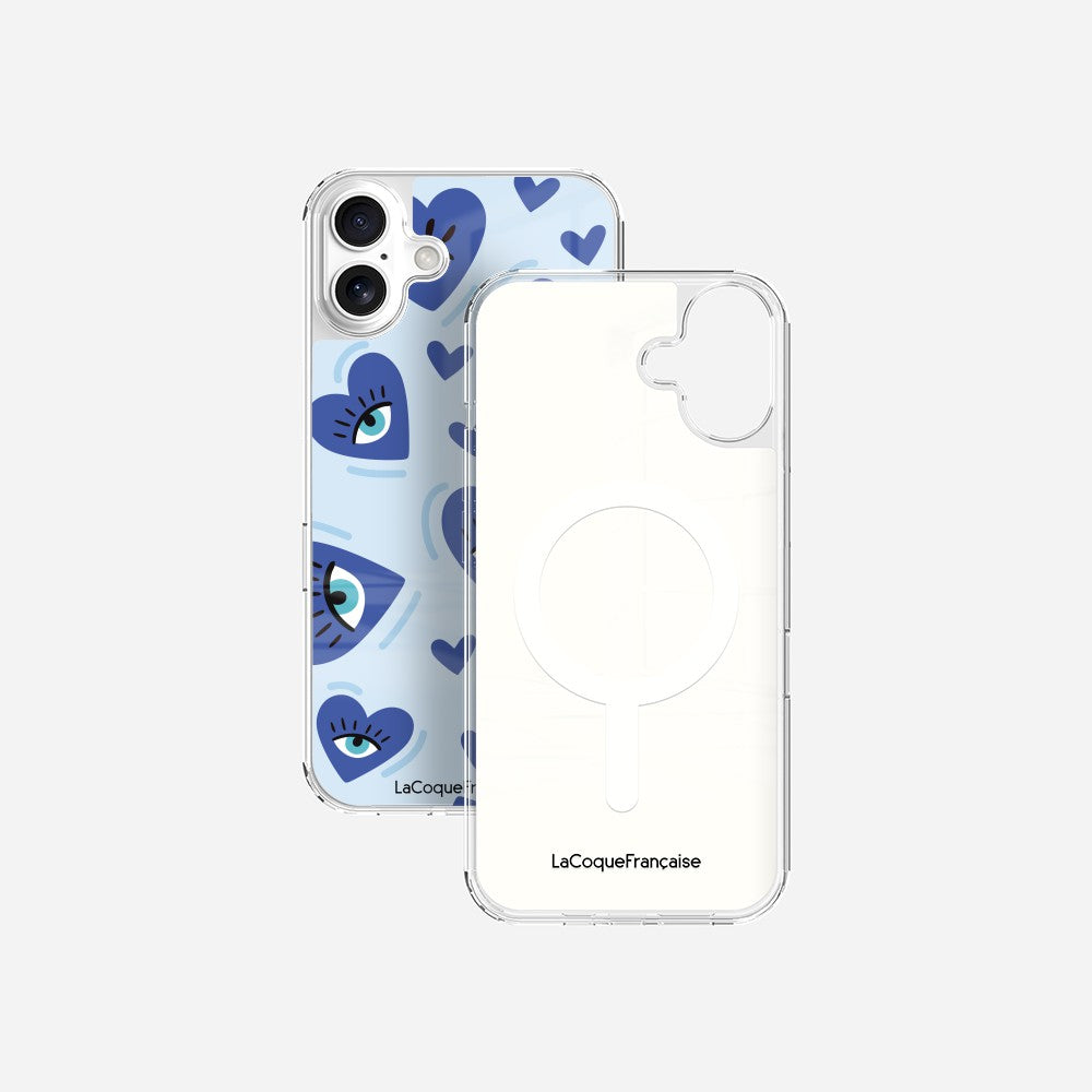Coque Sans Anneaux Imprimee Yeux D'amour Bleu