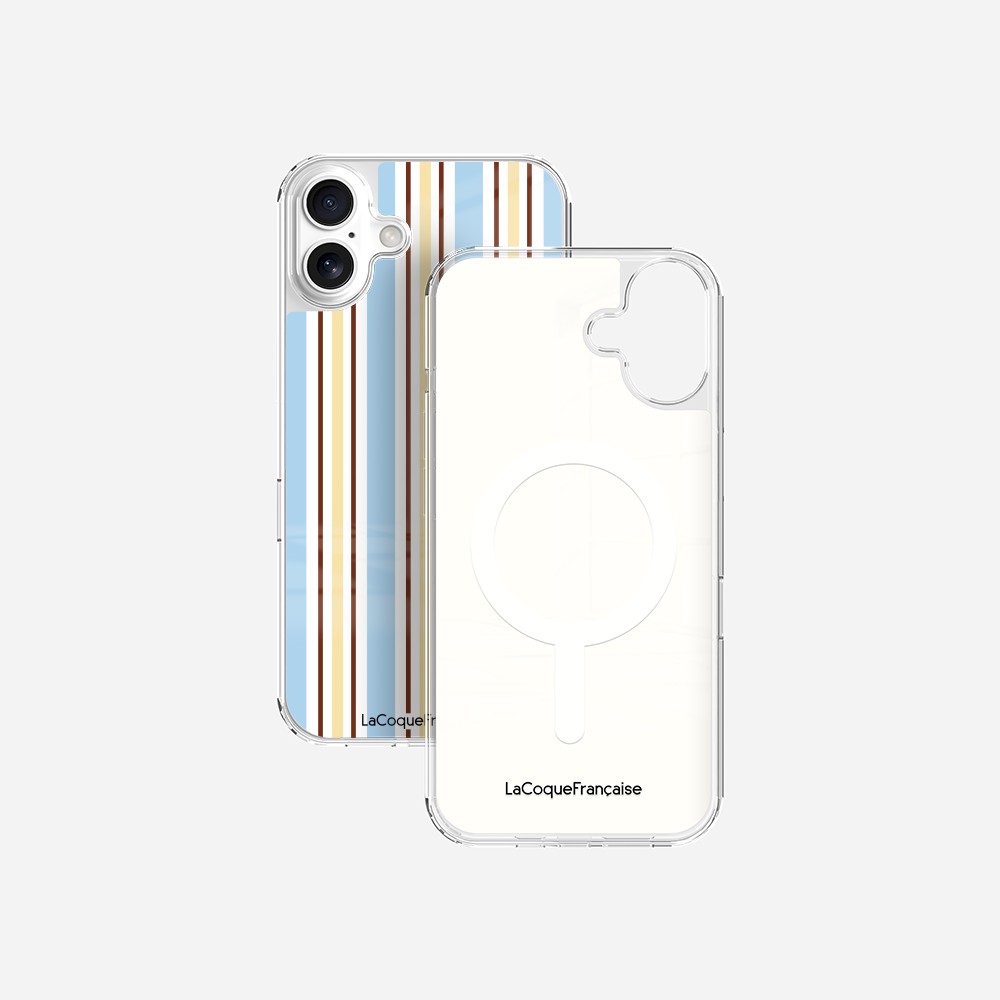 Coque Sans Anneaux Imprimee Rayure Bleue
