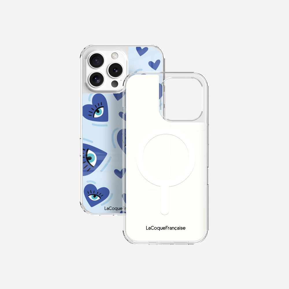 Coque Sans Anneaux Imprimee Yeux D'amour Bleu