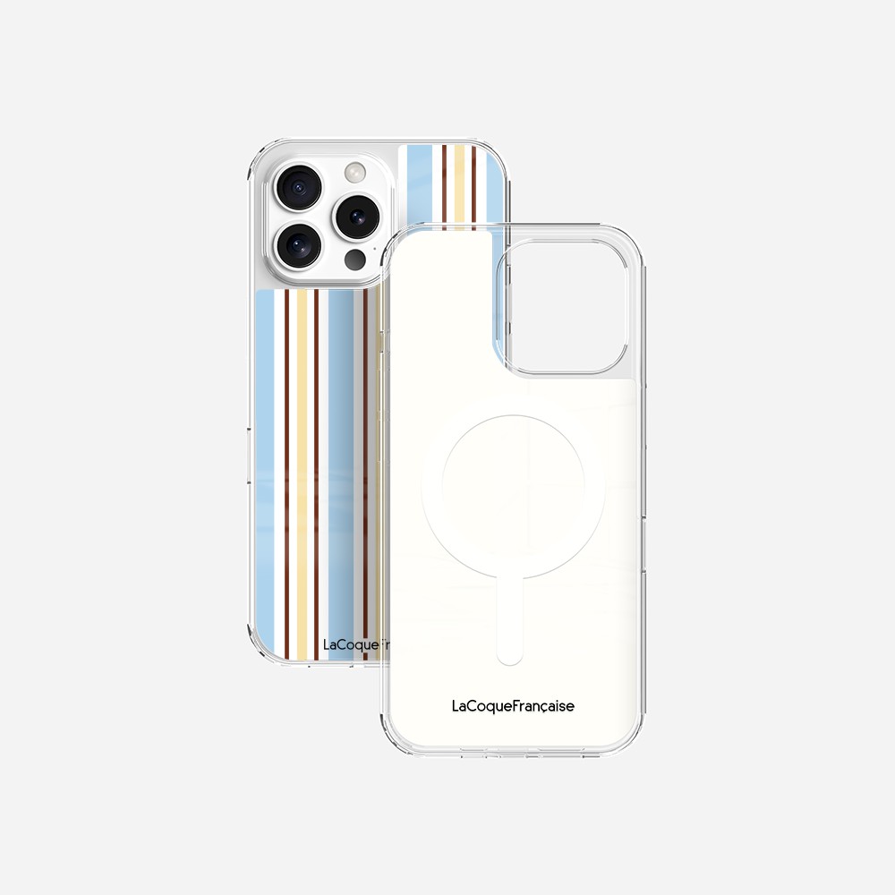Coque Sans Anneaux Imprimee Rayure Bleue